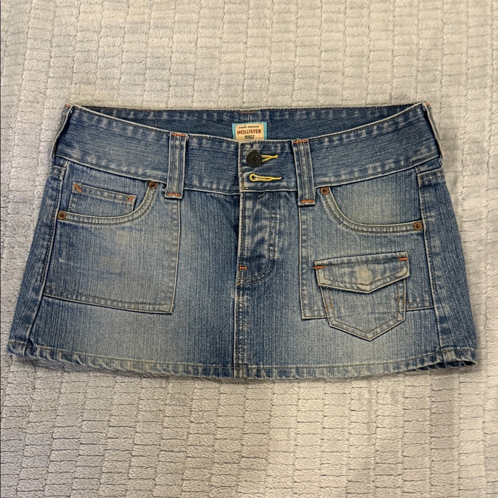 Hollister Women's Light Blue Denim Mini Skirt